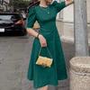 ZANZEA Women Casual Round Neck Summer Puff Half Sleeve Dress