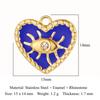 Sun Evil Eye Mirror Polished 316 Stainless Steel DIY Charm Moon Hamsa Hand Zircon Jewelry Star Heart Necklace Pendant