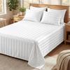 3cm Satin Stripe Imitation Silk Pinstripe Bed Sheet & Pillowcase Set (3 or 4 Pieces)