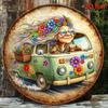 Segno Metallica Nonna Hippie Fiore Bus Decorazione in Alluminio Boho Retro per Camera da Letto Caffetteria