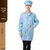 Anti-static Dustproof Unisex Long-sleeve Cleanroom Smock - Blue/White