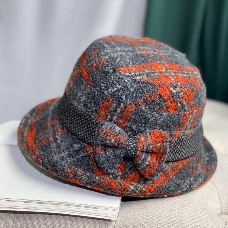 The Elderly Hat Female Grandma Old Lady Autumn and Winter Woolen Warm Cotton Hat Middle-aged and Elderly Mother Foreign Gas Basin Hat Winter Hat