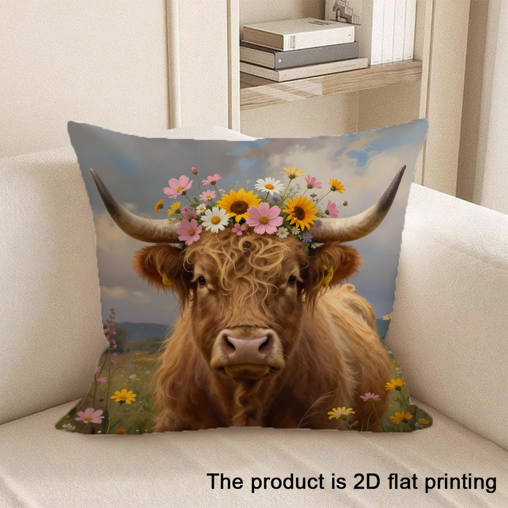 1Pc Cute Animal 2D Flat Printing Pillowcases Sofa Cushion Cover Home Bedroom Room Decoration