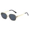 Metal snakehead sunglasses, European and American personalized YK catwalk retro hexagonal sunglasses