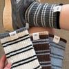 Korean Egg Cloth Label Warm Striped Socks Sheep Wool Mid-Leg Socks Women Versatile Atmosphere Stacked Socks