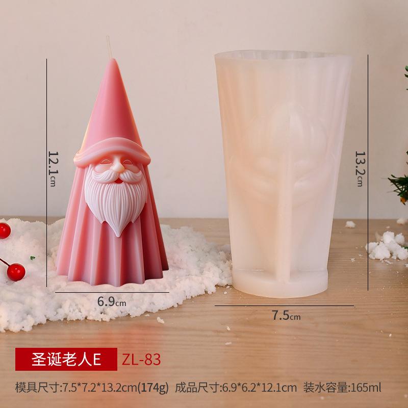 3D Moș Crăciun Lumânare pentru aromoterapie Mucegai din silicon Barbă pentru Moș Crăciun Mucegai pentru Lumânare Moș Crăciun Forme din rășină din gips Cadou de Crăciun