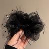 Romántico Encaje Negro Pluma Lazo Grande Nudo Pinza para el Cabello Sentido Avanzado Horquillas Para Mujeres Niñas Clip Tiburón Accesorios para el Cabello