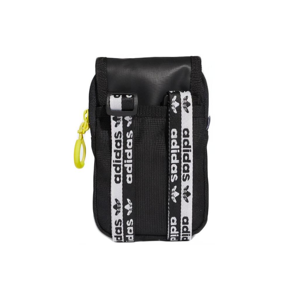 adidas Originals Logo Strap Decoration Flap Polyester Shoulder Bag Crossbody Backpack Unisex Bags Black FM1298
