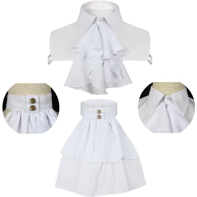 French Shirt Vintage False Collars White Lace Peter Pan Collar Unisex Medieval