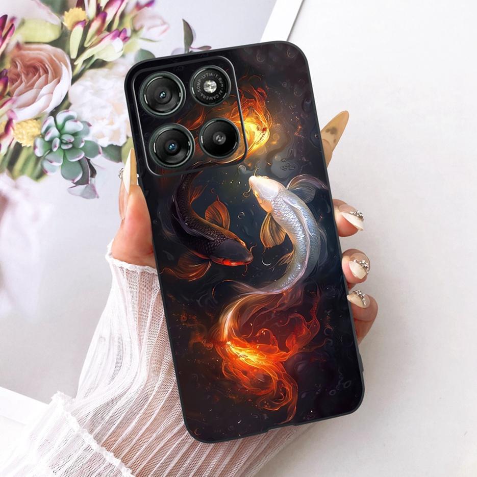 For Motorola Moto G15 Power Case Moto G17 Cute Love Heart Painted Cover Soft Silicone Case For Motorola G17 Power MotoG15 Fundas