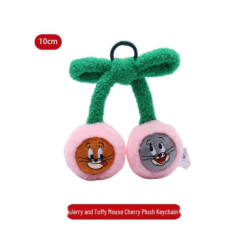 Tom & Jerry Plush Toys: Cat Pendant & Mouse Keychain Charms for Kids