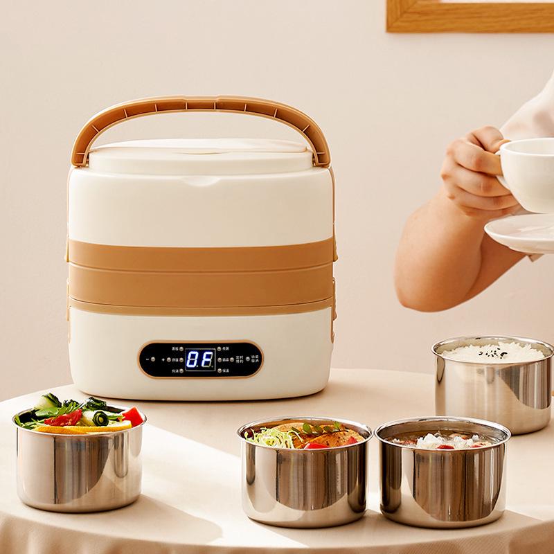 Smart Electric Heated Lunch Box: Portable, Self-Heating, Steaming, Ideal for Office Workers, Keeps Meals Warm, Easy to Carry Bento Solution.