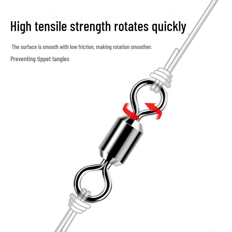 Stainless Steel High-Speed Figure Eight Rings - Swivel Connectors for Fishing Tackle