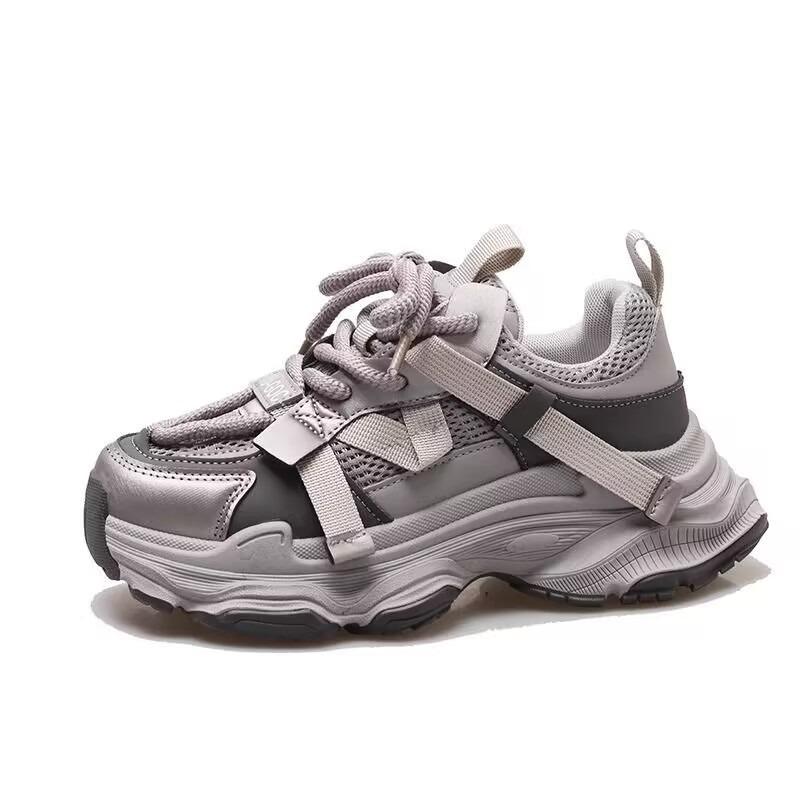 Platform Dad Shoes Women's Autumn and Winter New Leather Surface Heightening Two Cotton Students Velvet Muffin Sneakers Cotton Shoes