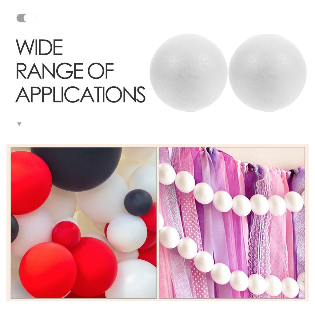 100Pcs 4Cm White Solid Round Polystyrene Balls for DIY Painting Gluing Cutting Sanding Craft Projects Wedding Christmas Party