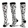 1/4 Pairs Men Women Compression Socks Fashionable Print Suitable Running Hiking Cycling Sports Compression Socks On the Knees
