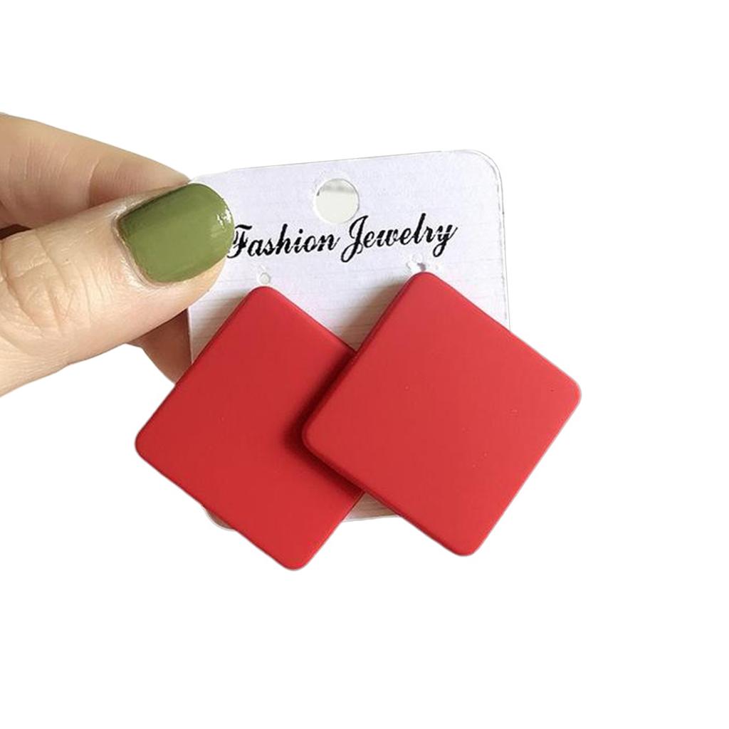 Statement Earrings for Women Unique Geometric Ear Studs Handmade Candy Color Acrylic Jewelry for Fashion Enthusiasts