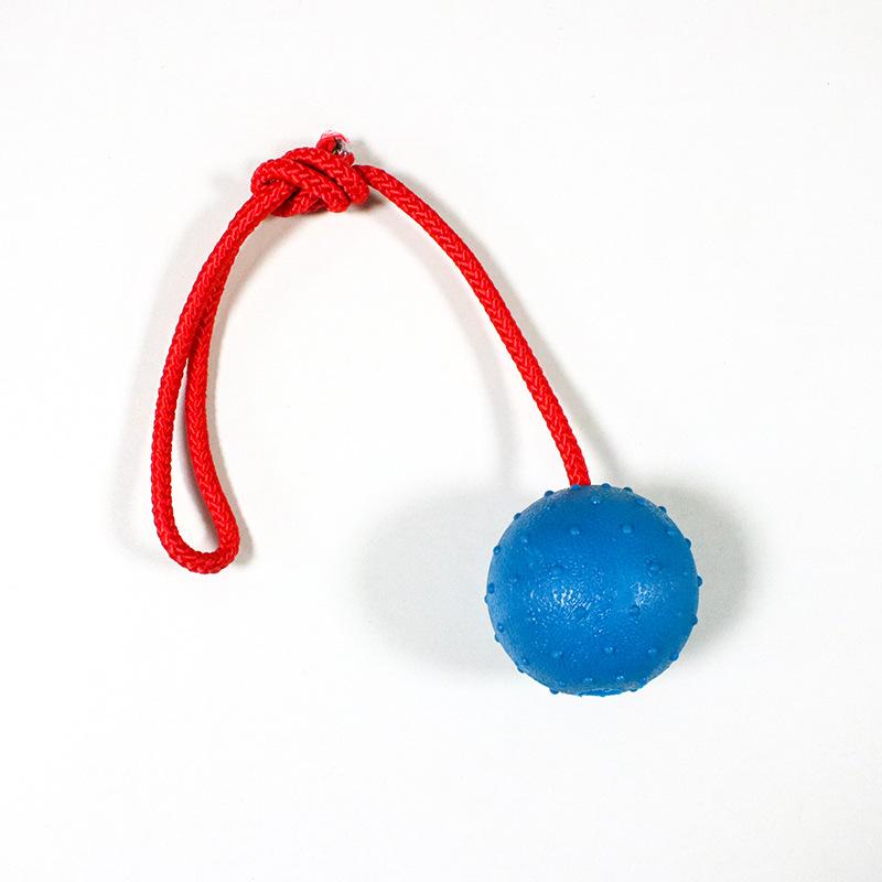 Rubber Ball with Rope Pet Teeth Indestructible Bite Toy Funny Puppy Training Solid Balls Pets Dog Chew Toys