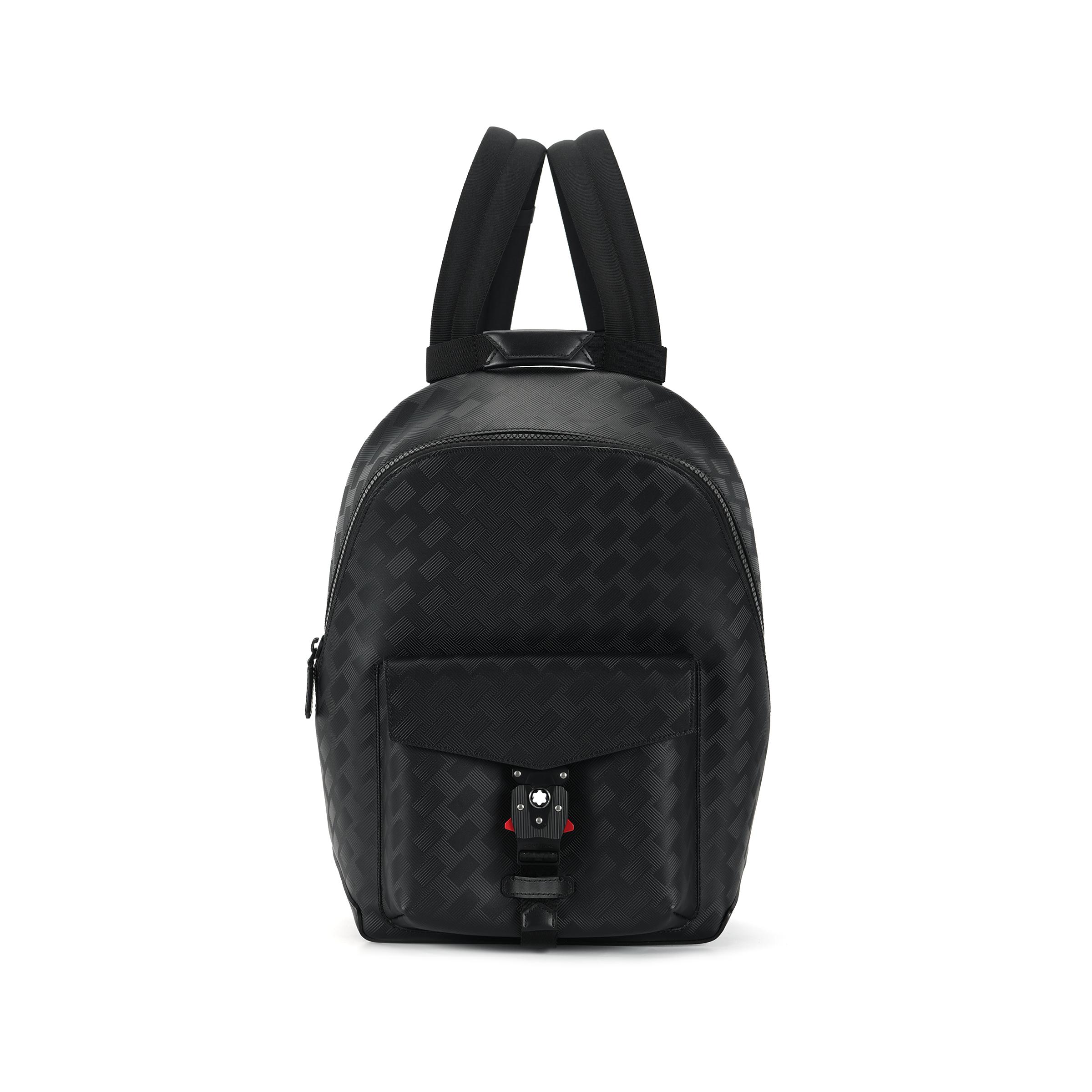 

Montblanc Style 3.0 Series Brand Logo Solid Color Zipper Closure Grain Leather Backpack Men Backpack Black 129965 Shopping Bag Set(Basic Set+Shopping Bag)