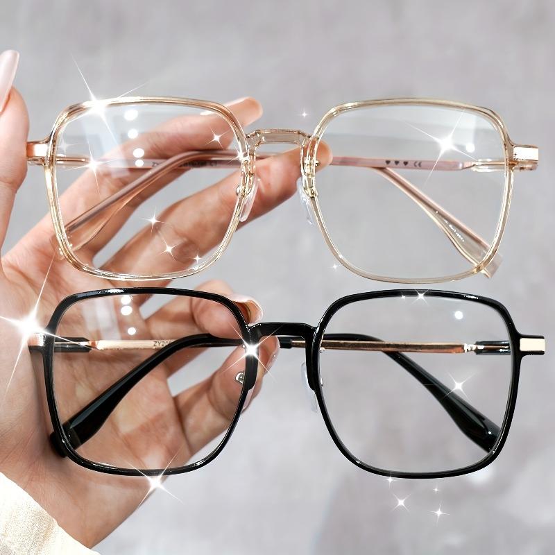 

[+100~+400] 2Pcs Of Fashionable Large Frame Reading Glasses Unisex Computer Optical Glasses 4