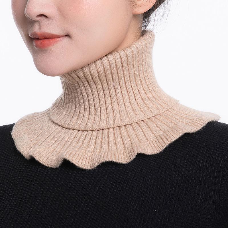 

Женская вязаная манишка с высоким воротом: Универсальный шерстяной воротник-стойка на осень/зиму