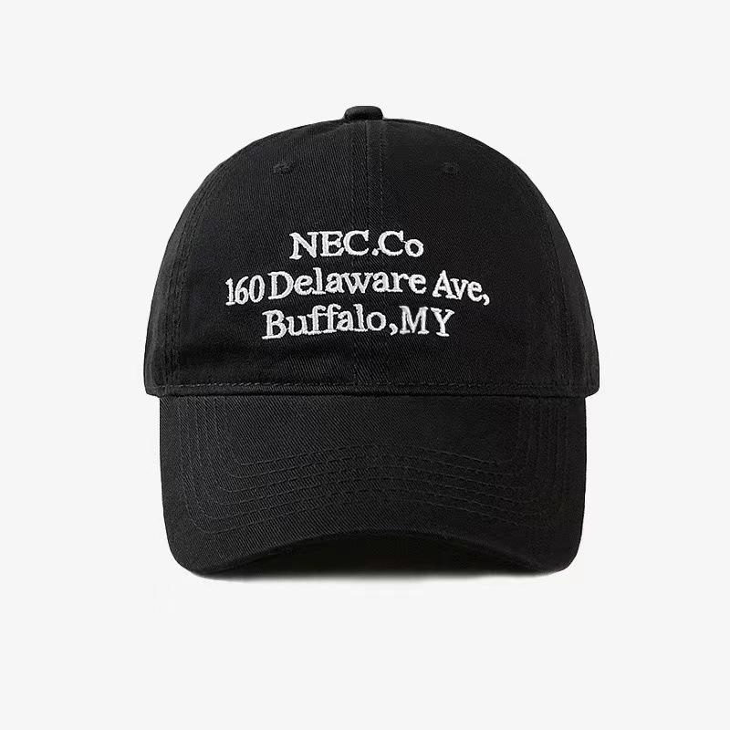 Korean Retro American Baseball Cap with Letter Embroidery - Soft, Face-Slimming Duckbill Hat for Men and Women