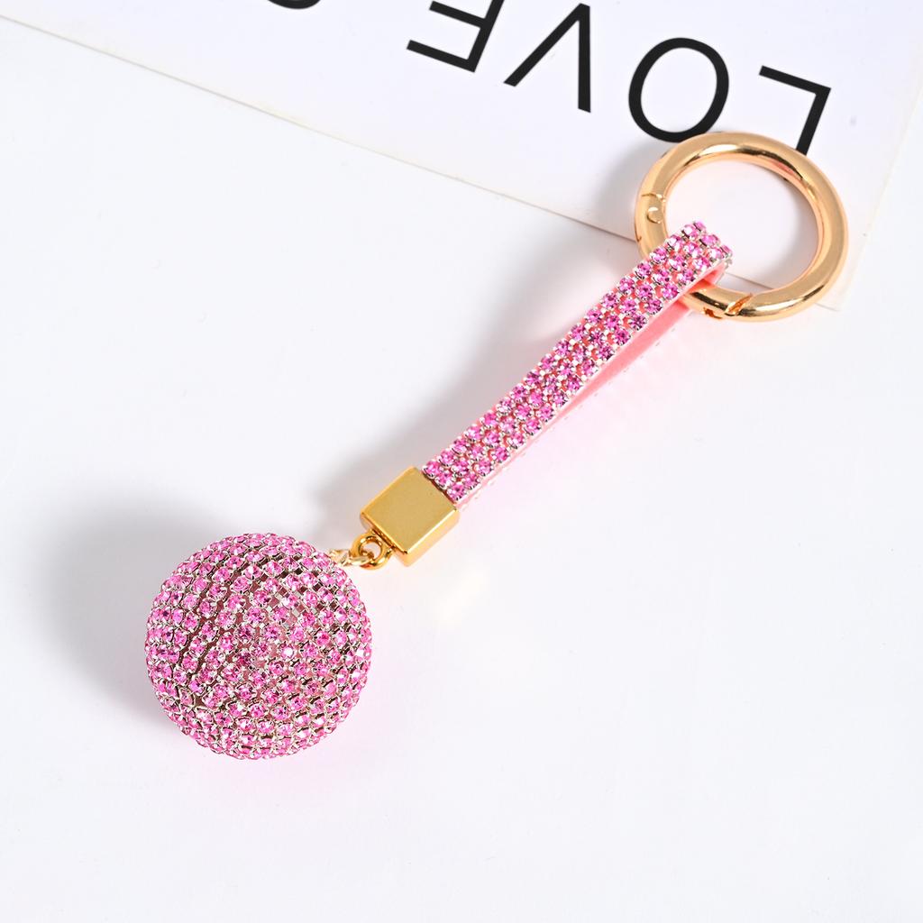 Rhinestone Ball Alloy Keychain Cute Car Key Ring For Men Women Bag Backpack Decor Hanging Pendant Fashion Jewelry Accessories