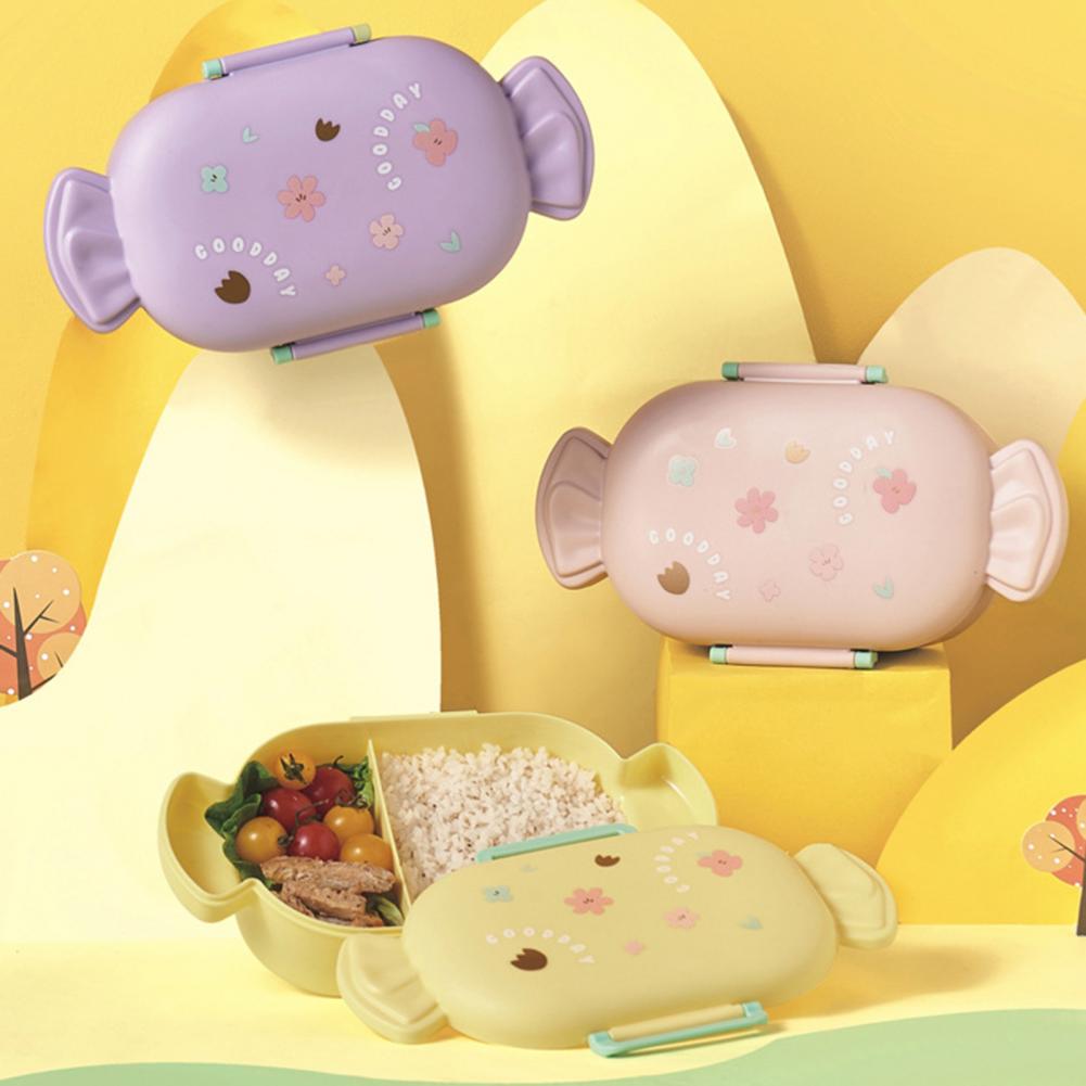Lovely Bento Box Children Adult Lunch Box with 2 Compartments Leak-Proof Lunchbox Bento Box for Dining Out Work School