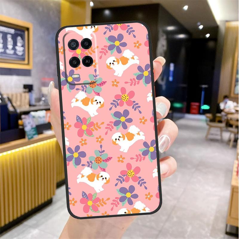 Cartoon Shih Tzu Dog Case For Oppo A98 A18 A38 A58 A78 A60 A80 A40 A96 A76 A16 A94 A74 A54 A15 A17 A57 A77 A5 Pro