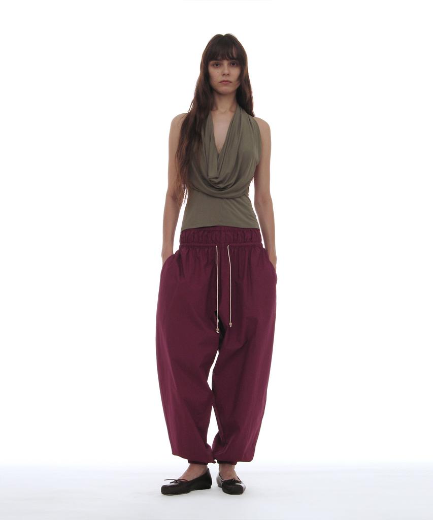 PARTIMENTO WOMEN Pwc Cotton Double Waist Harem Pants_10 Colors (Type B)