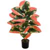 1PC Color Blocking Artificial Tropical Plants with 24Leaves Fake Plant Ornamental Holiday Home Office Outdoor Decoration
