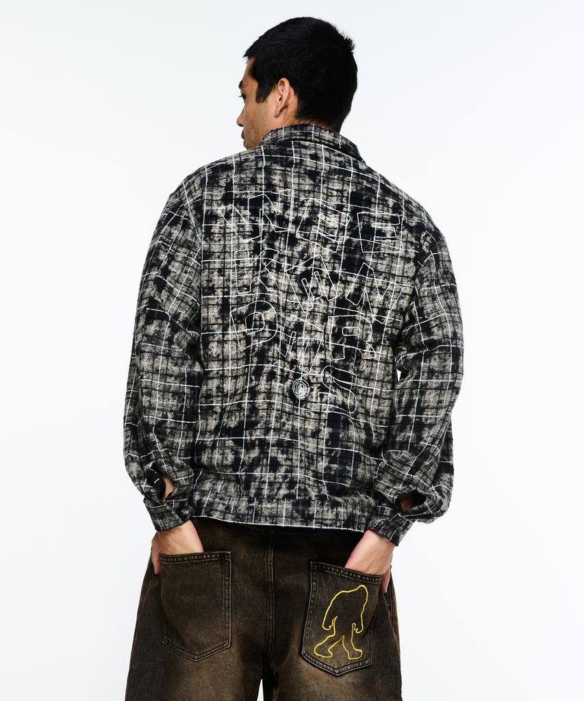 WKNDRS Checkered Zipup Shirt (Black)