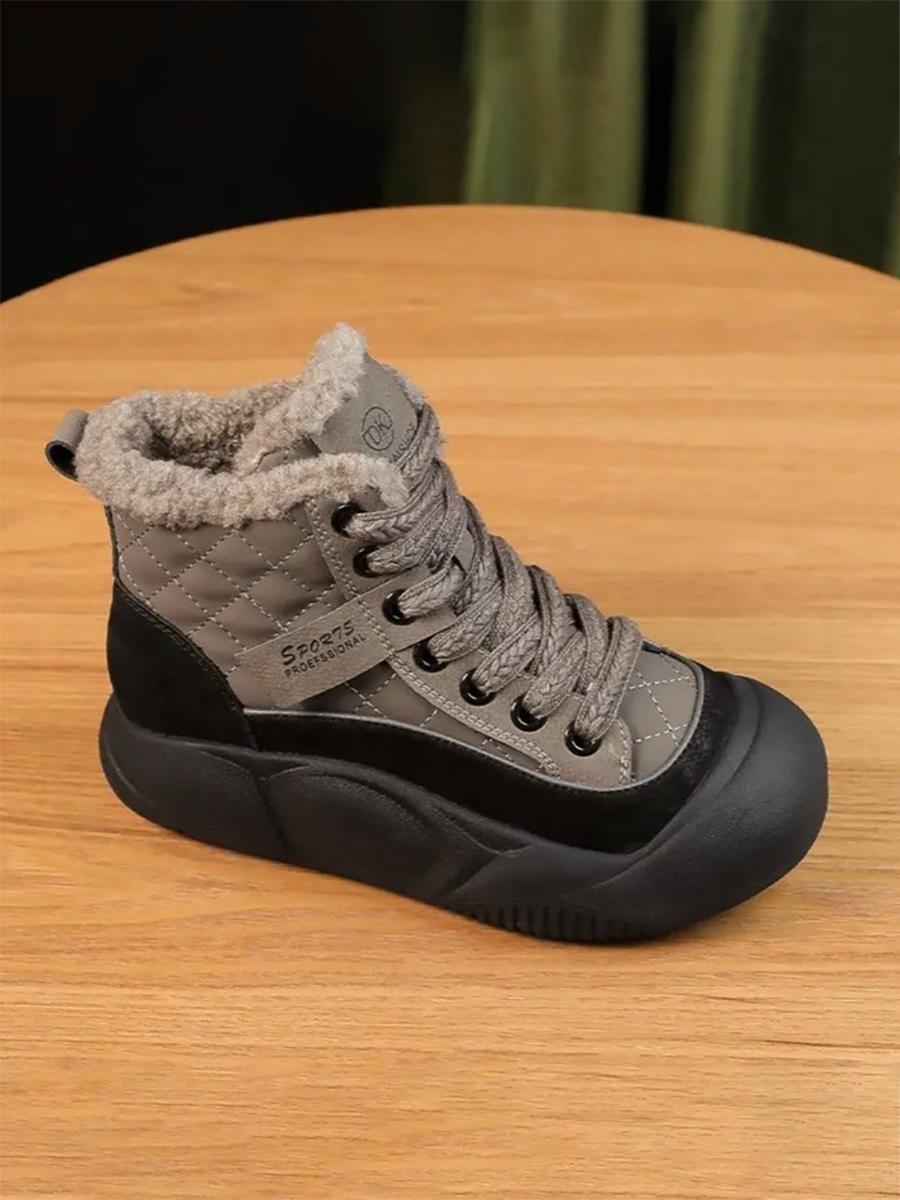 

Зимние сапоги из бархата с утолщением, новые высокие зимние ботинки на толстой подошве, женские короткие сапоги, женская хлопковая обувь 40 серый