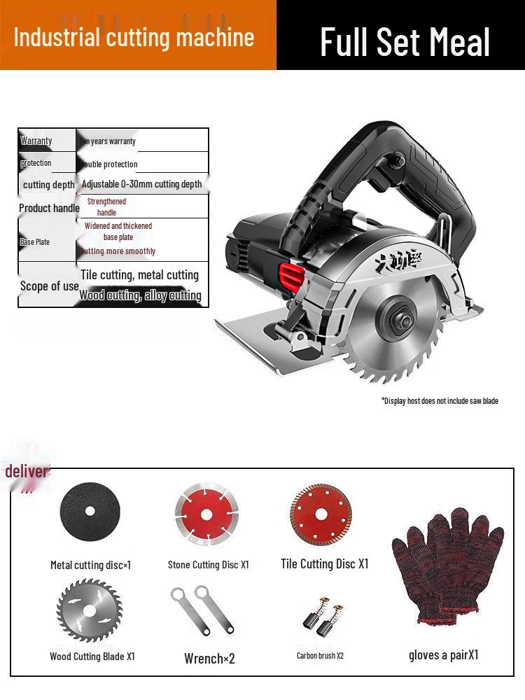 Portable Multifunctional Electric Saw for Marble, Stone, Tile, and Wood Cutting