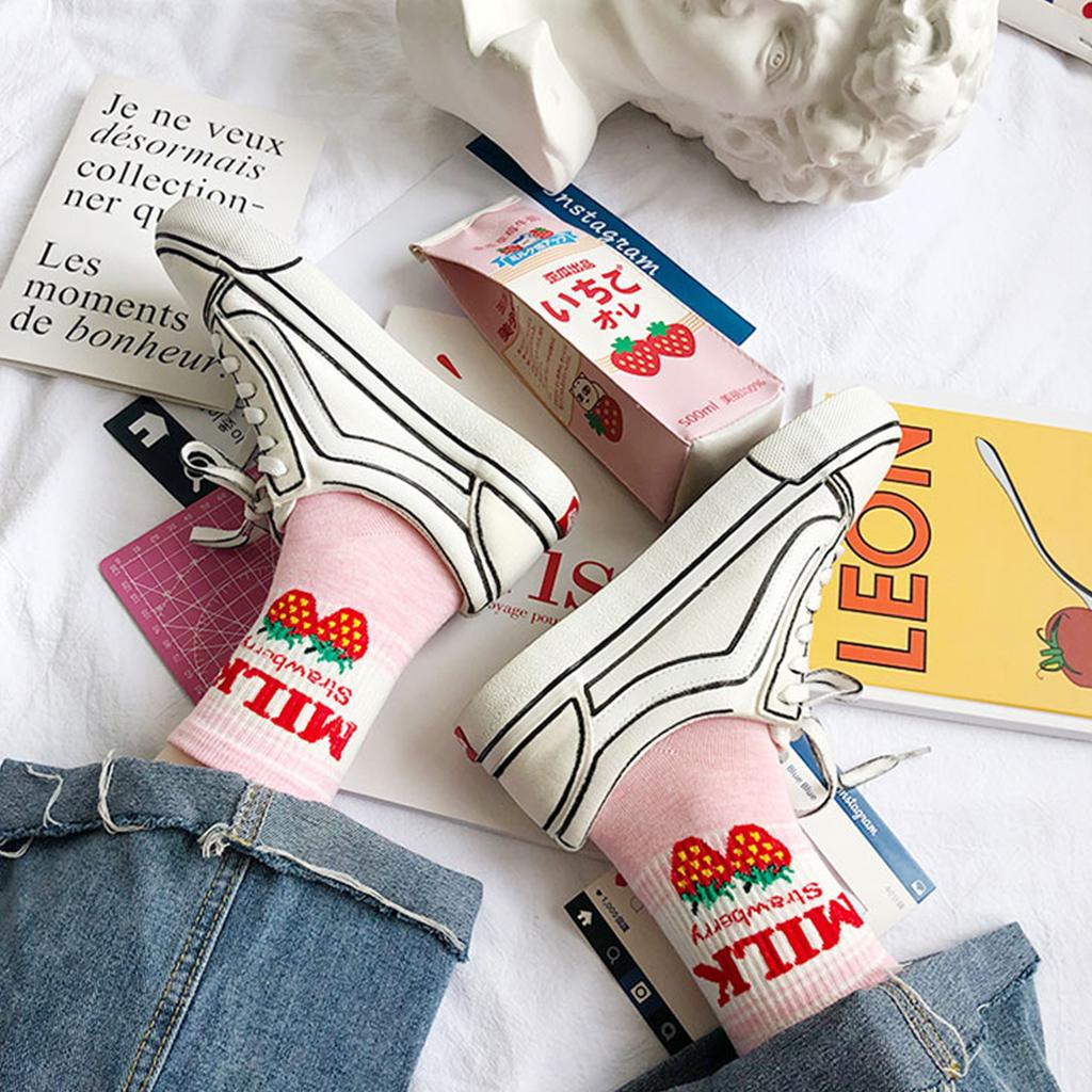 5 P Women's Socks Fruit Socks Fashion Casual Socks Novelty Crew Socks Sweet Cute Fun Socks Cotton Comfortable Socks