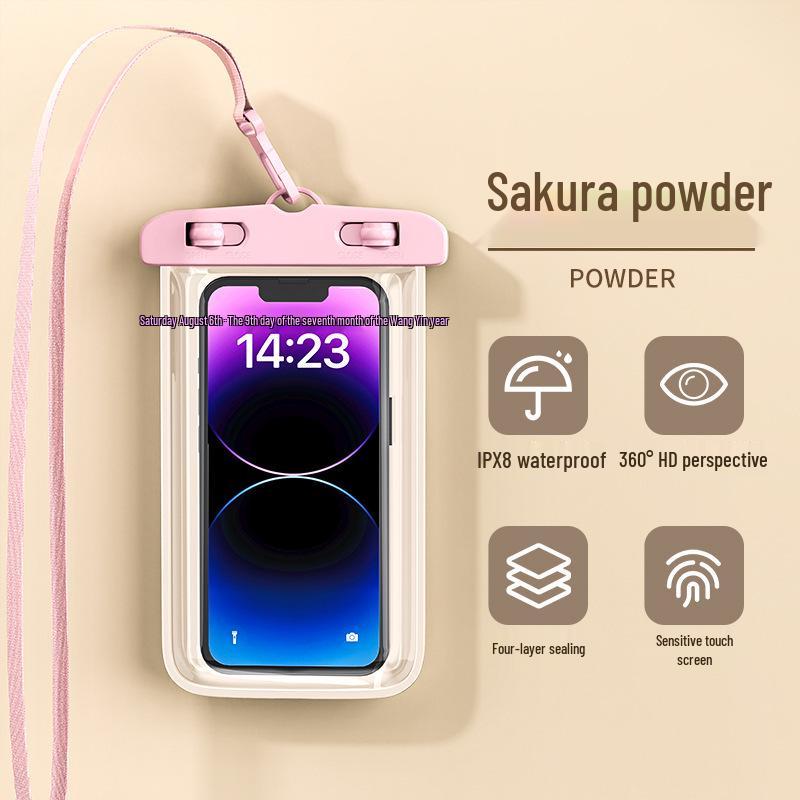 Водонепроникний чохол для телефону з сенсорним екраном для підводної фотографії зі шнурком - Герметичний прозорий чохол для плавання та рафтингу