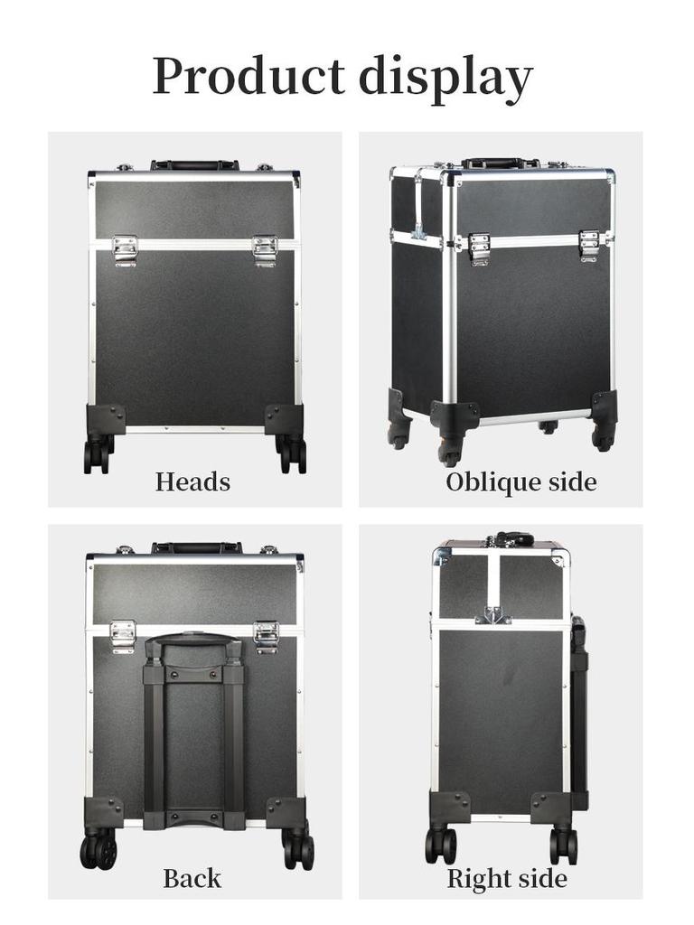 Large Universal Makeup Case with Wheels - Professional Storage for Beauty, Hairdressing, Nail Art, and Tattoo Supplies