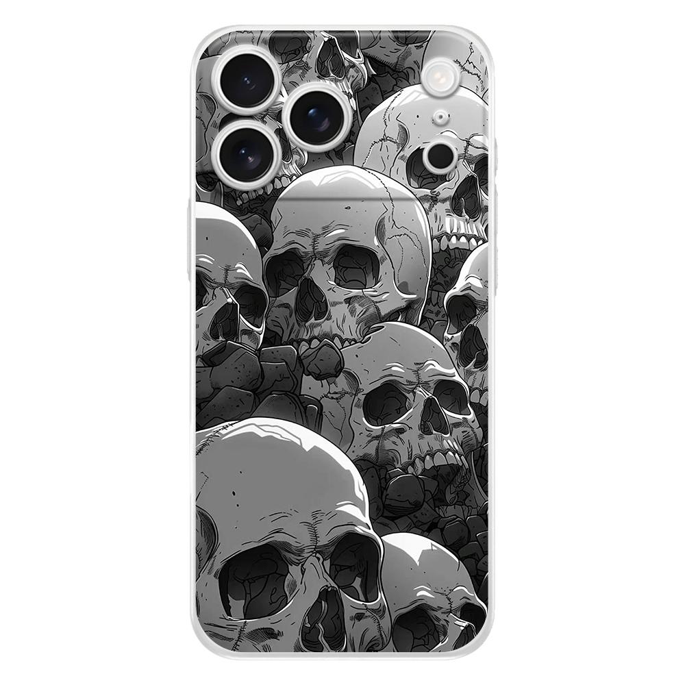 Soft Clear Phone Case For iPhone 17 Air 16E 16 11 15 14 Pro MAX 12 13 7 8 Plus SE Easter Cover Protection Hard Pink Purple Skull