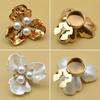 1pcs Detachable Flower Pearl Cufflinks Three-petal Flower Clip on Button Covers Seamless Installation Gift