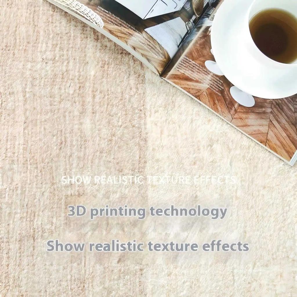 Cream-Colored Waterproof Area Rug – Summer-Ready Washable Non-Slip Bedroom Carpet for Living Room & Sofa Bedside Mat