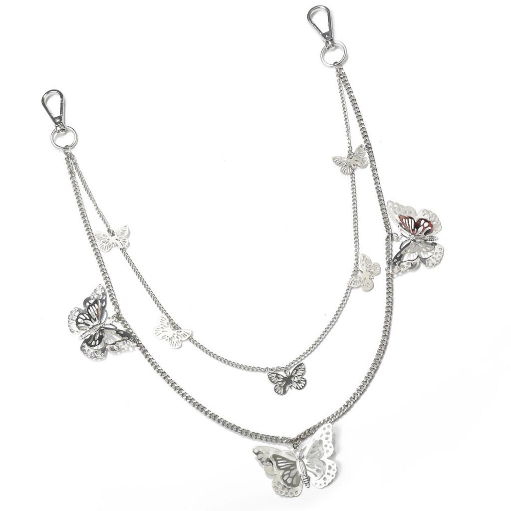 Pants Chain Punk Jeans Chain Wallet Jewelry Unisex Trousers Ornamen Aesthetic Butterfly Chain for Daily Wear and Parties