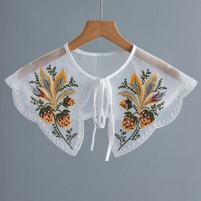 Colarinho falso bordado para mulheres adolescentes meninas elegante colarinho falso destacável blusa colarinho moda acessórios de roupas