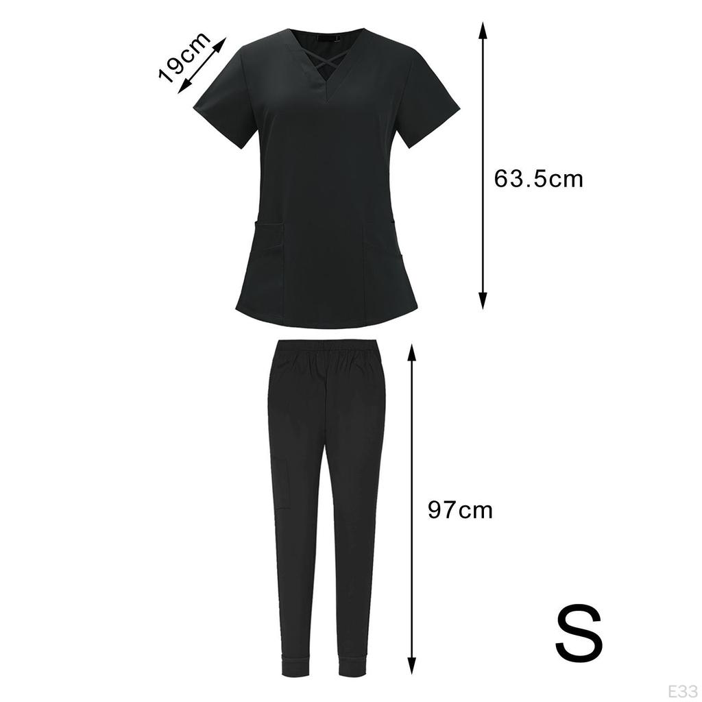 Elastic Waist Scrub Set for and Jogging, Featuring Soft Breathable Design Medical