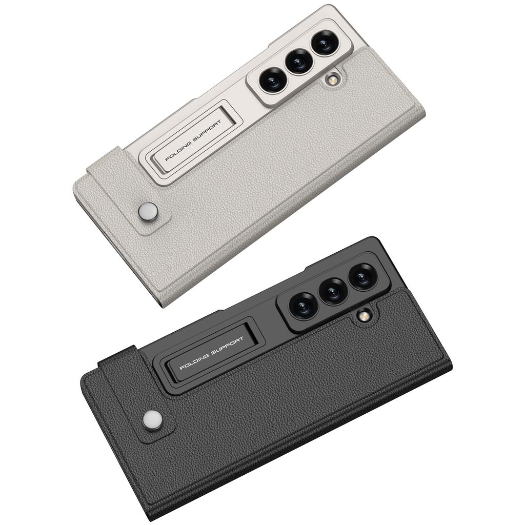 Leather Fold Stand Case for Samsung Galaxy Z Fold 8 Ultra Card Package Outer Sceen Glass Bracket Cover for Galaxy Z Fold7 Case