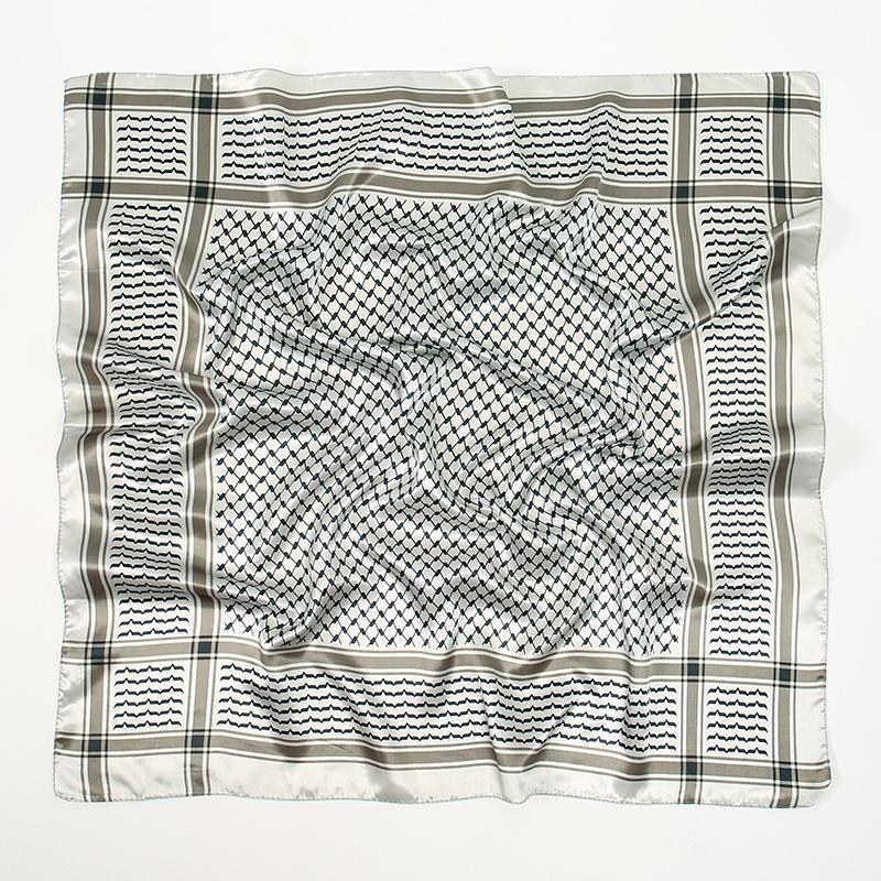 Satin Square Scarf Women Paisley Hijab Elegant  Print Silk Neckerchief Shawl Wraps Headband Handle Hair Accessories Bandana