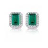 Neue Vintage 100% Reines 925 Sterling Silber Ohrstecker Pavé AAA Zirkonia Smaragd Ohrstecker Für Damen Luxuriöser Feinschmuck