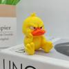 3D Printing Angry Yellow Duck Statue, Angry White Eyed Funny Duck, Humorous Indoor/outdoor Home Decoration and Car Decoration