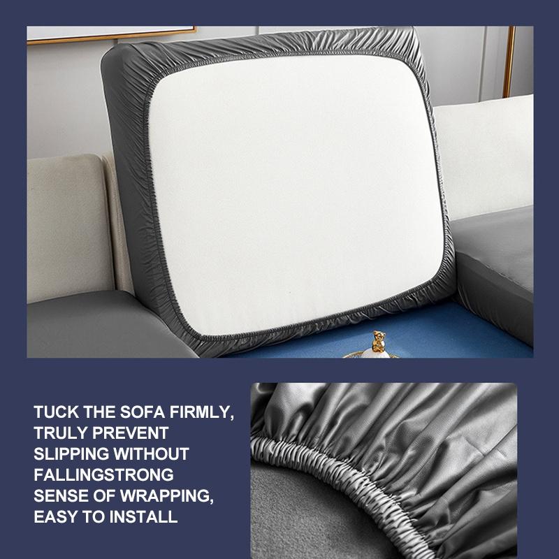 PU Leather Sofa Cushion Cover Waterproof Removable Washable Slipcover For 1 To 4 Seater Pet Friendly Home Use