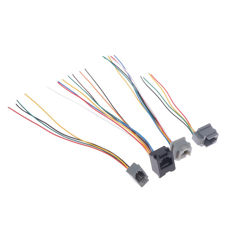 5PCS 616E 623k 616M 641D RJ11\RJ12\RJ45 Female Socket for Internet Phone With Cable 15cm