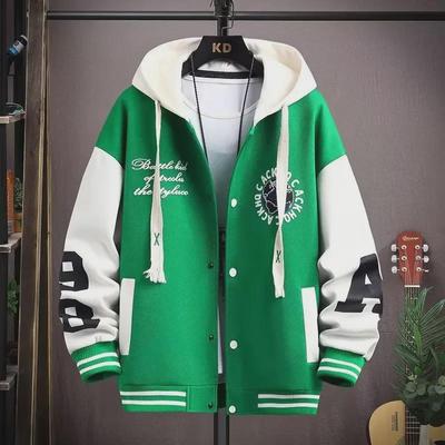 Giacca da baseball con cappuccio colorblock da uomo autunnale 2023 – Bello, casual e ispessito